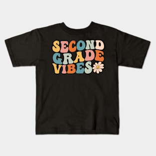 Second grade Vibes - 2nd Grade Team Retro 1st Day of School Kids T-Shirt